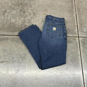 vintage carhartt relaxed fit faded blue jeans size 33 x 30